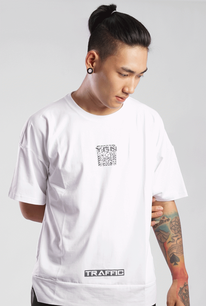 YGN TRAFFIC TYRE Design T-shirt White (boy)